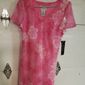 NWT Karin Stevens pink floral dress. Size 10